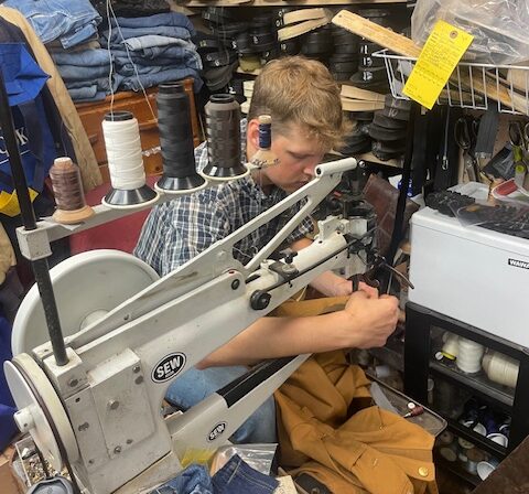 Colin Sewing A Zipper